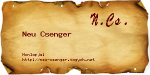Neu Csenger névjegykártya